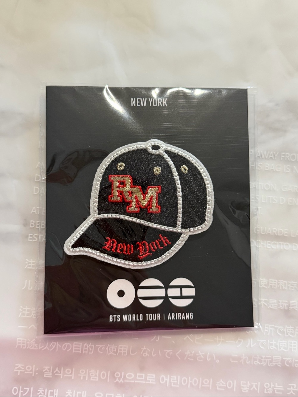 BTS RM Arirang New York City-NYC Pop Up Patch brand new